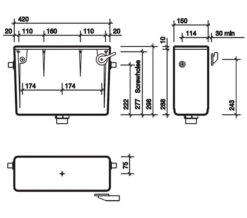 Twyford 6-4 Litre Dual Flush White Concealed Cistern SSIO With Chrome Lever 5 Twyford 6-4 Litre Dual Flush White Concealed Cistern SSIO With Chrome Lever -Duravit Store QS V71834 2 mn