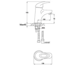 Imex Dv8 Chrome Small Basin Mixer Tap With Clicker Waste -Duravit Store QS V72115 2 mn