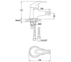 IMEX Dv8 Chrome Bidet Mixer Tap With Clicker Waste - DVBID 7 IMEX Dv8 Chrome Bidet Mixer Tap With Clicker Waste - DVBID -Duravit Store QS V72121 2 mn