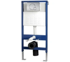 IMEX Wall Hung WC Frame System With Chrome Dual Flush Plate