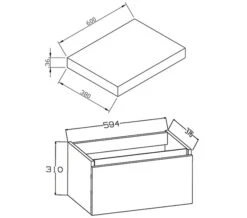IMEX Echo 600mm Single Drawer Wall Mounted Unit And Worktop Gloss White - EC60WMWG -Duravit Store QS V72238 2 mn