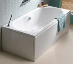 IMEX Wave 1700 X 750mm White Double Ended Bath - IMPWDE17X75