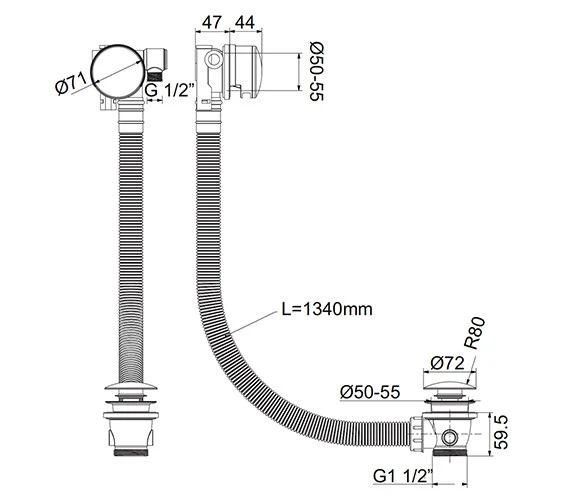 Crosswater MPRO Bath Filler With Click Clack Waste 4 Crosswater MPRO Bath Filler With Click Clack Waste - Image 2