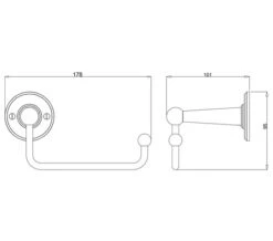 Burlington Toilet Roll Holder Without Cover Chrome Plated - A16 CHR -Duravit Store QS V73059 2 mn