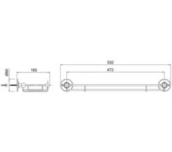 Burlington Shelf With Chrome Plated Railing - A18 CHR -Duravit Store QS V73061 2 mn