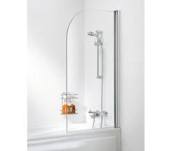 Lakes Classic Curved Single Panel Bath Screen Silver