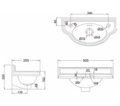 Burlington Wall Mounted Curved Cloakroom Basin -Duravit Store QS V74092 2 mn