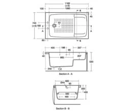 Armitage Shanks Compact Idealform Bath 1200 X 750mm 2 Tap Hole