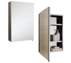 RAK Cube Stainless Steel 400 X 600mm Single Door Mirror Cabinet