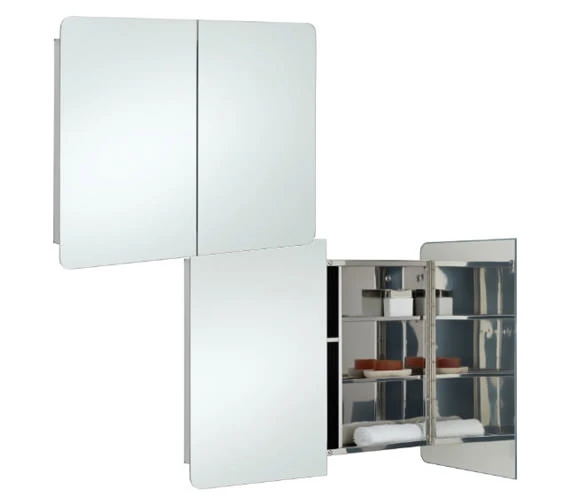 RAK Duo Stainless Steel 800 X 660mm Double Door Mirror Cabinet 4 RAK Duo Stainless Steel 800 X 660mm Double Door Mirror Cabinet - Image 2