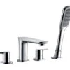 Flova Urban 4 Hole Diamond Chrome Finish Bath-Shower Mixer Tap With Handset And Hose 2 Flova Urban 4 Hole Diamond Chrome Finish Bath-Shower Mixer Tap With Handset And Hose -Duravit Store QS V76954 1 mn