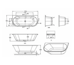 Burlington Avantgarde 1700 X 750mm White Back-To-Wall Bath -Duravit Store QS V77477 2 mn