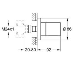 Grohe Grohtherm 3000 Cosmopolitan Concealed Chrome Stop Valve Trim - 19470000 -Duravit Store QS V77894 2 mn