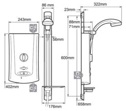 Mira Advance Flex Low Pressure Thermostatic 9.0KW Electric Shower White And Chrome 7 Mira Advance Flex Low Pressure Thermostatic 9.0KW Electric Shower White And Chrome -Duravit Store QS V78675 2 mn 1