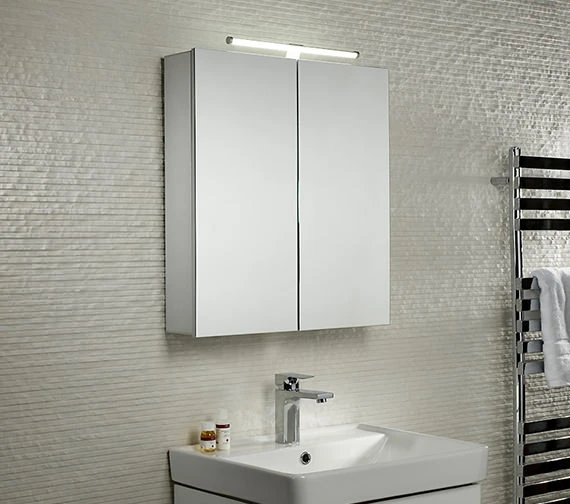 Tavistock Conduct Aluminium Double Door Mirror Cabinet With LED Light 3 Tavistock Conduct Aluminium Double Door Mirror Cabinet With LED Light