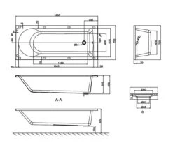 Britton Cleargreen Reuse 1800mm X 750mm Single Ended White Bath -Duravit Store QS V8099 2 mn