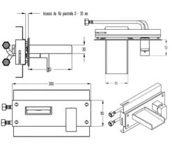 Crosswater Water Square 2 Hole Wall Mounted Chrome Bath Filler Tap -Duravit Store QS V9999012 2 mn